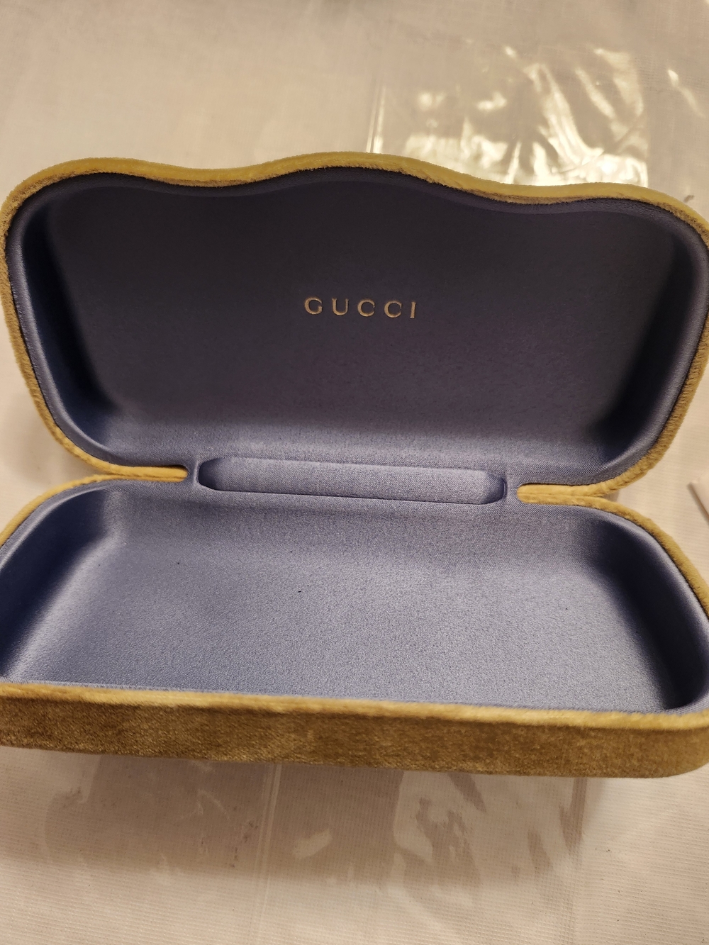 GUCCI Velvet Eyewear Case in Lime Green